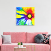 Rainbow Watercolor Blume Stretched Leinwand (Insitu (Wohnzimmer))