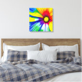 Rainbow Watercolor Blume Stretched Leinwand (Insitu (Schlafzimmer))