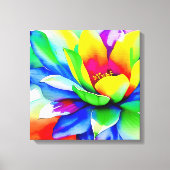 Rainbow Watercolor Blume Stretched Leinwand (Vorderseite)