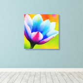 Rainbow Watercolor Blume Stretched Leinwand (Insitu (Holzboden))
