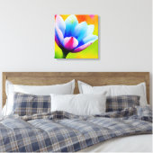 Rainbow Watercolor Blume Stretched Leinwand (Insitu (Schlafzimmer))