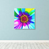 Rainbow Watercolor Blume Stretched Leinwand (Insitu (Holzboden))