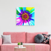 Rainbow Watercolor Blume Stretched Leinwand (Insitu (Wohnzimmer))
