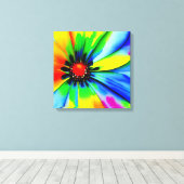 Rainbow Watercolor Blume Stretched Leinwand (Insitu (Holzboden))