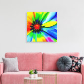 Rainbow Watercolor Blume Stretched Leinwand (Insitu (Wohnzimmer))