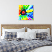 Rainbow Watercolor Blume Stretched Leinwand (Insitu (Schlafzimmer))