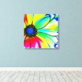 Rainbow Watercolor Blume Stretched Leinwand (Insitu (Holzboden))