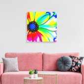 Rainbow Watercolor Blume Stretched Leinwand (Insitu (Wohnzimmer))