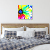 Rainbow Watercolor Blume Stretched Leinwand (Insitu (Schlafzimmer))