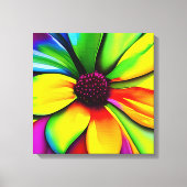 Rainbow Watercolor Blume Stretched Leinwand (Vorderseite)