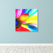 Rainbow Watercolor Blume Stretched Leinwand (Insitu (Holzboden))