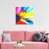 Rainbow Watercolor Blume Stretched Leinwand (Insitu (Wohnzimmer))