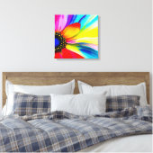 Rainbow Watercolor Blume Stretched Leinwand (Insitu (Schlafzimmer))
