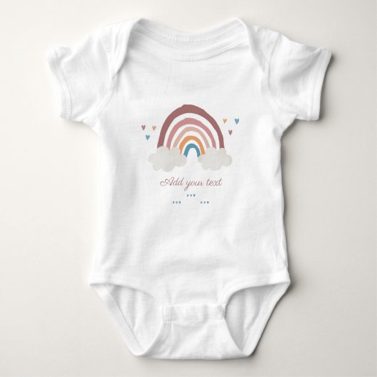 Rainbow Watercolor Boho Baby Strampler (Vorderseite)