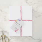 Rainbow Watercolor Botanische Blätter Hochzeit Geschenkanhänger (Mit Garn)