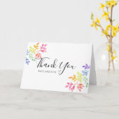 Rainbow Watercolor Botanische Hochzeit Vielen Dank Karte (Gelbe Blume)