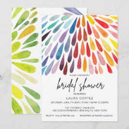Rainbow Watercolor-Brautparty Einladung