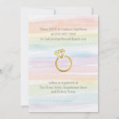 Rainbow Watercolor Brautparty mit Gold Einladung (Rückseite)