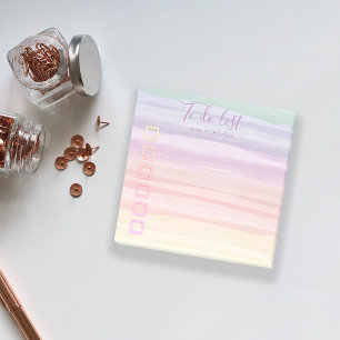 Rainbow Watercolor Brush Strokes To Do List Post-it Klebezettel