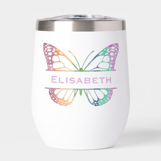 Rainbow Watercolor Butterfly Monogram (Vorderseite)
