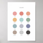 Rainbow Watercolor Colors Educational Poster (Vorne)