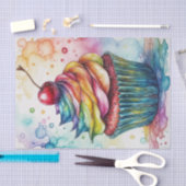 Rainbow Watercolor Cupcake Decoupage Seidenpapier (Handwerk)