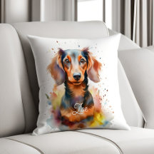 Rainbow Watercolor Dackel Dog Personalisiert