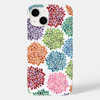 Rainbow Watercolor Dahlia Floral Flower Fine Art Case-Mate iPhone 14 Hülle