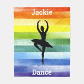 Rainbow Watercolor Dance Fleece Blanket für Mädche (Vorderseite)