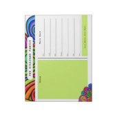 Rainbow Watercolor Doodle Kalender und Hinweise Notizblock (Rotiert)