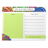 Rainbow Watercolor Doodle Kalender und Hinweise Notizblock (Vorderseite)