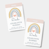 Rainbow Watercolor Doula Ausweis (Vorder- & Rückseite)