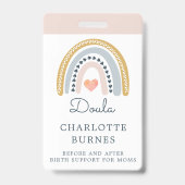 Rainbow Watercolor Doula Ausweis (Rückseite)