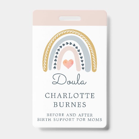 Rainbow Watercolor Doula Ausweis (Vorderseite)