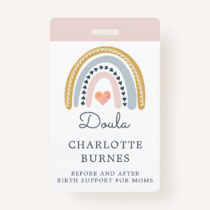Rainbow Watercolor Doula Ausweis
