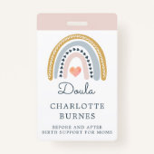 Rainbow Watercolor Doula Ausweis (Rückseite)