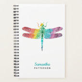 Rainbow Watercolor Dragonfly Personalisiert Planer (Vorderseite)