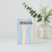 Rainbow Watercolor Earring Display Card Visitenkarte (Stehend Vorderseite)