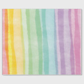 Rainbow Watercolor Einhorn Party Geschenkpapier (Flach)