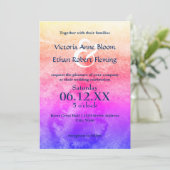 Rainbow Watercolor - Einladung zur Hochzeit (Stehend Vorderseite)