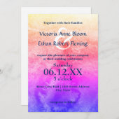 Rainbow Watercolor - Einladung zur Hochzeit (Vorne/Hinten)
