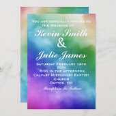 Rainbow Watercolor Einladung zur Hochzeit (Vorne/Hinten)