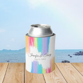 Rainbow Watercolor Elegante Moderne Gay Wedding Dosenkühler