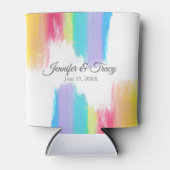 Rainbow Watercolor Elegante Moderne Gay Wedding Dosenkühler (Vorderseite)