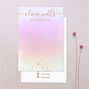 Rainbow Watercolor-Erd-Anzeige für Gold-Spritzer Visitenkarte