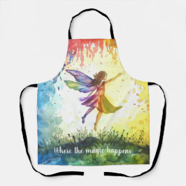 Rainbow Watercolor Fairy - Magische Fantasie Schürze