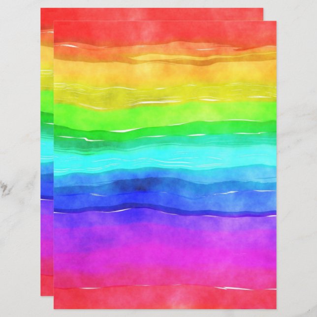 Rainbow Watercolor Farbenfarbenes Scrapbook (Vorne/Hinten)