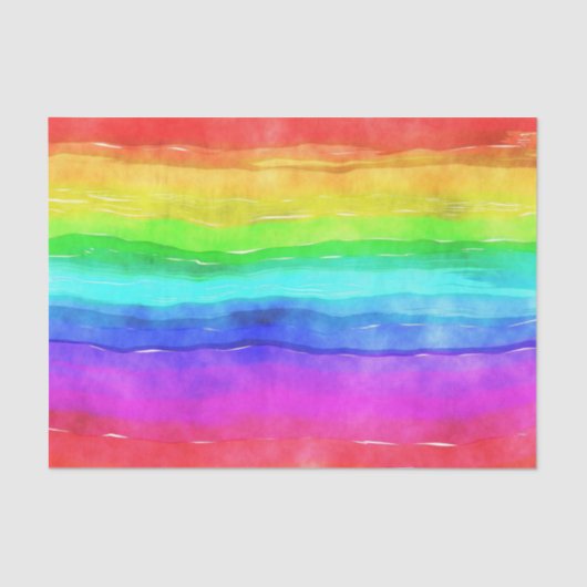 Rainbow Watercolor Farbenfrohe Dekoupage Seidenpapier (Vorderseite)