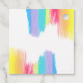 Rainbow Watercolor - farbenfrohe Hochzeit Vielen D Geschenkanhänger (Rückseite)