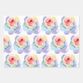 Rainbow Watercolor Floral Wrapping Paper Sheets Geschenkpapier Set (Vorderseite 3)